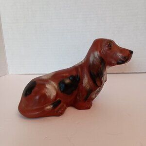 Brown Dog with Long Floppy ears, Pottery piece Great for a dog lovers collection
